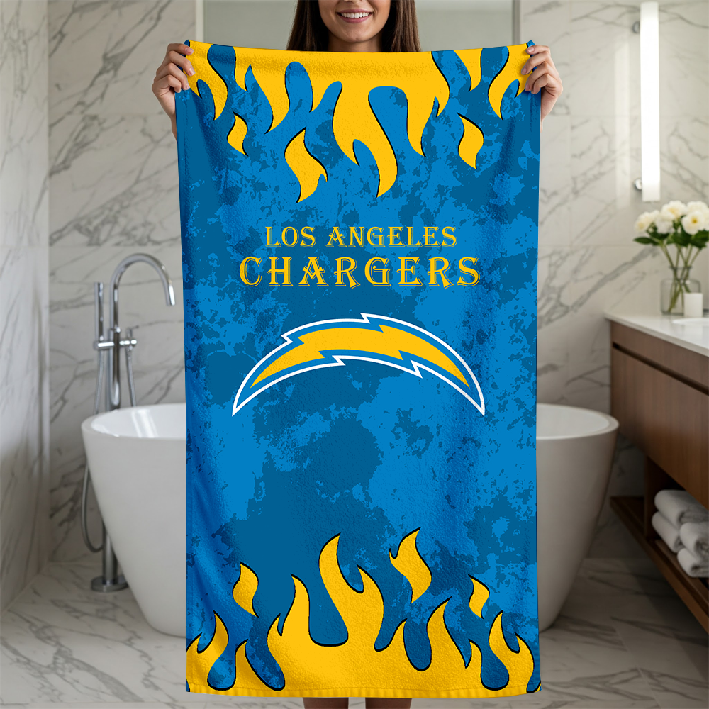 LIMITED EDITION - NEW CUSTOMIZED NFL09 LAC LOS ANGELES CHARGERS BEACH TOWEL FOR FAN