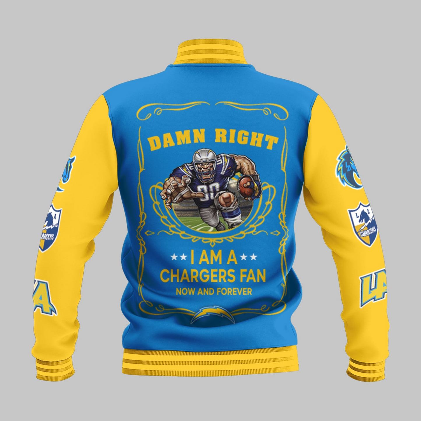 LIMITED EDITION - NEW CUSTOMIZED NFL09 LAC LOS ANGELES CHARGERS BASEBALL JACKET