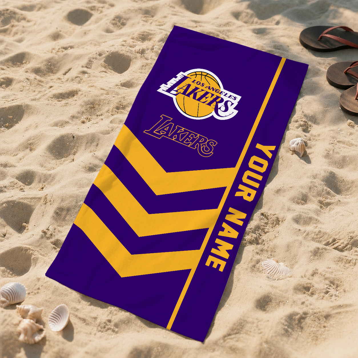 LIMITED EDITION - NEW CUSTOMIZED NBA09 LLA LOS ANGELES LAKERS BEACH TOWEL FOR FAN