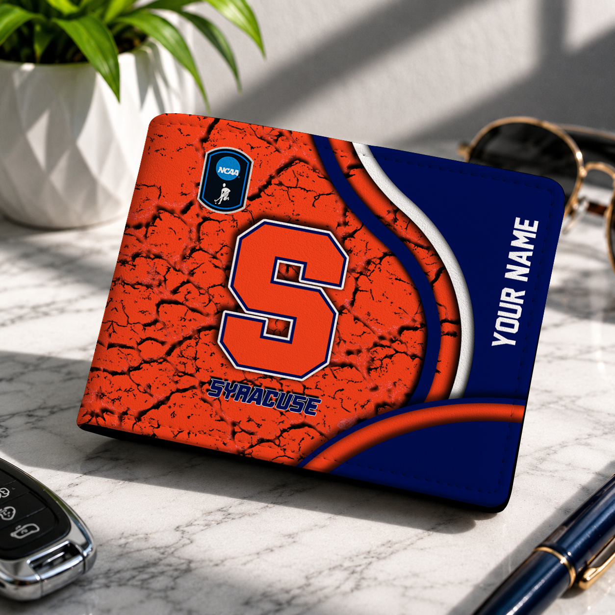 VIRAL EDITION - NEW CUSTOMIZED NCAA CFH09 SYO SYRACUSE ORANGE LEATHER WALLET