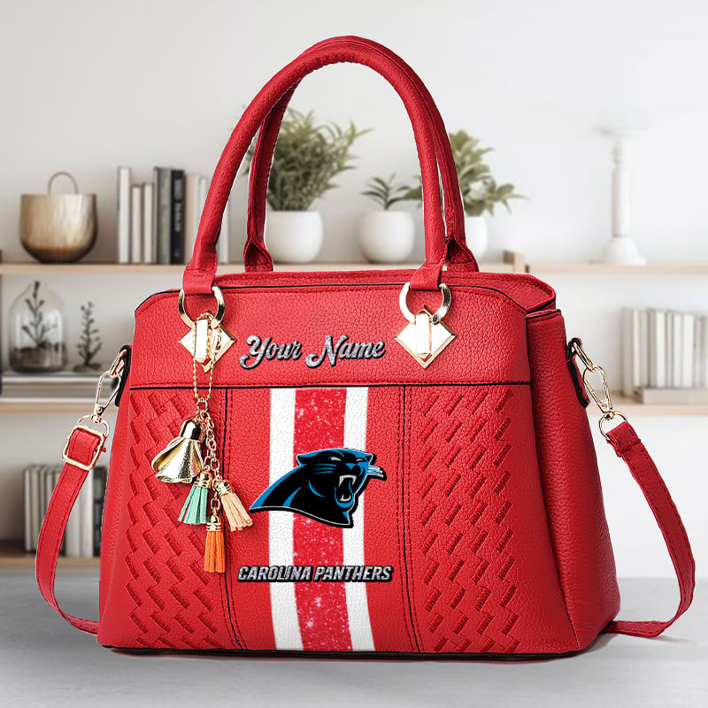 LIMITED EDITION - NEW CUSTOMIZED NFL23 CLP CAROLINA PANTHERS ZIP HANDBAG MULTICOLOR