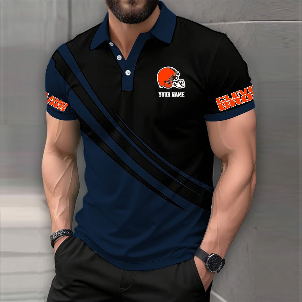 LIMITED EDITION - NEW CUSTOMIZED NFL29 CLB CLEVELAND BROWNS POLO SHIRT