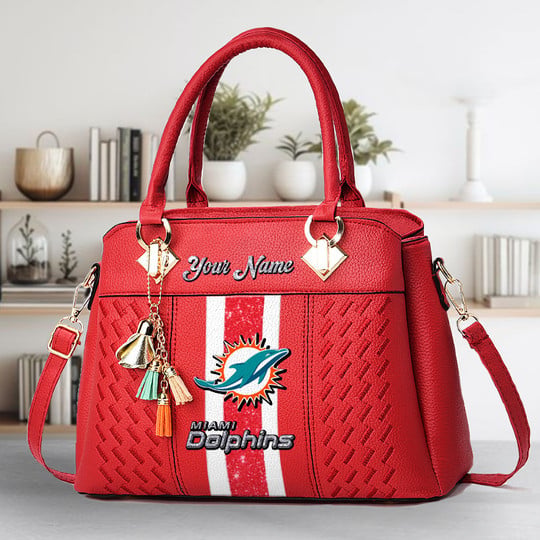 LIMITED EDITION - NEW CUSTOMIZED NFL19 MDP MIAMI DOLPHINS ZIP HANDBAG MULTICOLOR