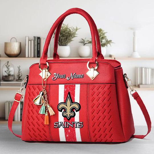 LIMITED EDITION - NEW CUSTOMIZED NFL24 NOS NEW ORLEANS SAINTS ZIP HANDBAG MULTICOLOR