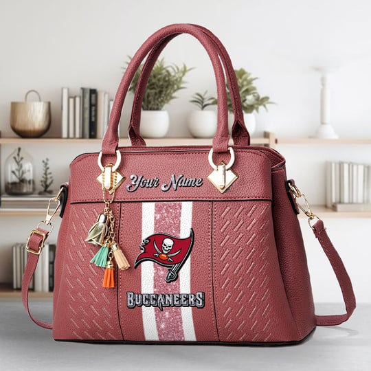 LIMITED EDITION - NEW CUSTOMIZED NFL10 TBB TAMPA BAY BUCCANEERS ZIP HANDBAG MULTICOLOR