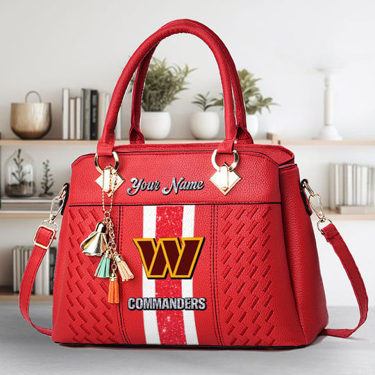 LIMITED EDITION - NEW CUSTOMIZED NFL12 WTC WASHINGTON COMMANDERS ZIP HANDBAG MULTICOLOR