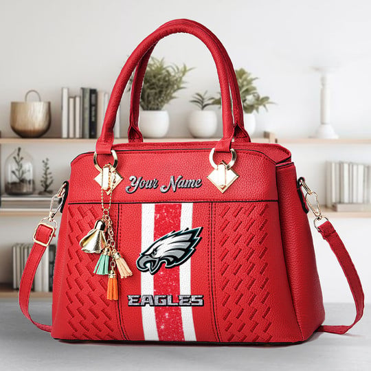 LIMITED EDITION - NEW CUSTOMIZED NFL02 PPE PHILADELPHIA EAGLES ZIP HANDBAG MULTICOLOR