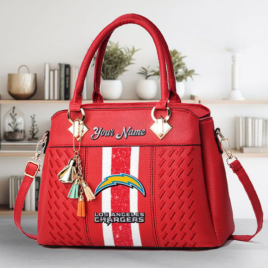 LIMITED EDITION - NEW CUSTOMIZED NFL09 LAC LOS ANGELES CHARGERS ZIP HANDBAG MULTICOLOR