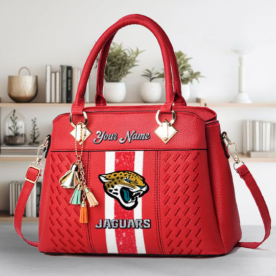 LIMITED EDITION - NEW CUSTOMIZED NFL30 JSJ JACKSONVILLE JAGUARS ZIP HANDBAG MULTICOLOR