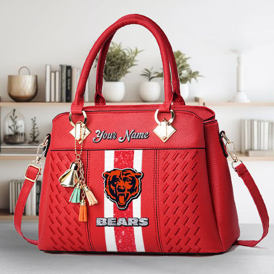 LIMITED EDITION - NEW CUSTOMIZED NFL26 CCB CHICAGO BEARS ZIP HANDBAG MULTICOLOR