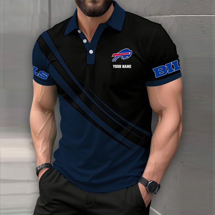 LIMITED EDITION - NEW CUSTOMIZED NFL03 BFB BUFFALO BILLS POLO SHIRT