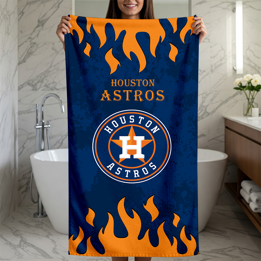 LIMITED EDITION - NEW CUSTOMIZED MLB10 HAS HOUSTON ASTROS BEACH TOWEL FOR FAN