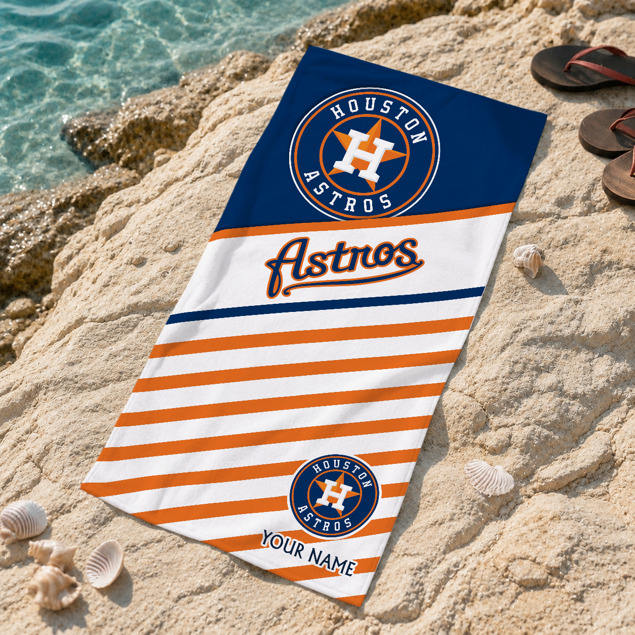 HOT DEAL - NEW CUSTOMIZED MLB10 HAS HOUSTON ASTROS BEACH TOWEL FOR FAN