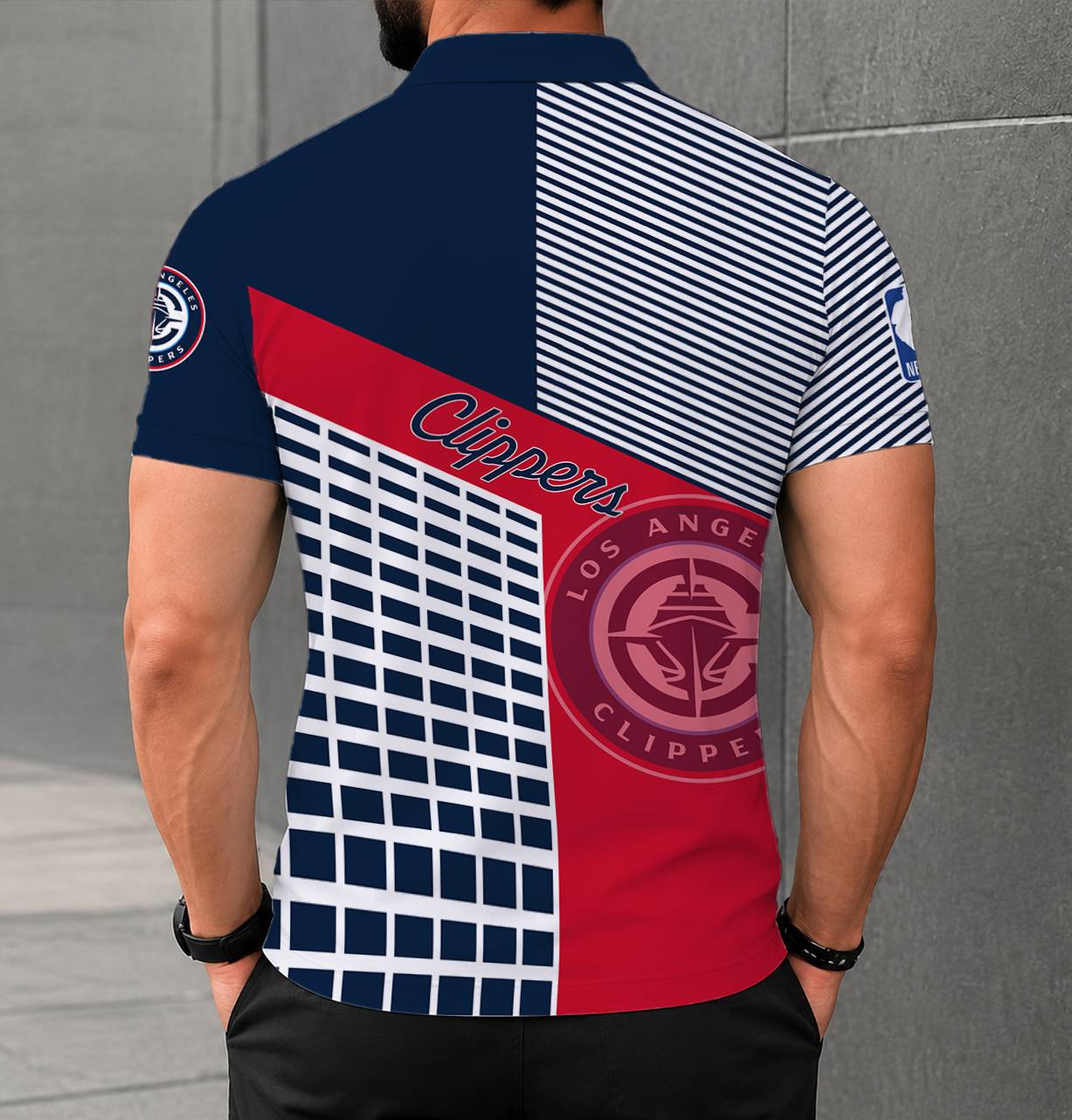 LIMITED EDITION - NEW CUSTOMIZED NBA10 LCL LOS ANGELES CLIPPERS POLO SHIRT