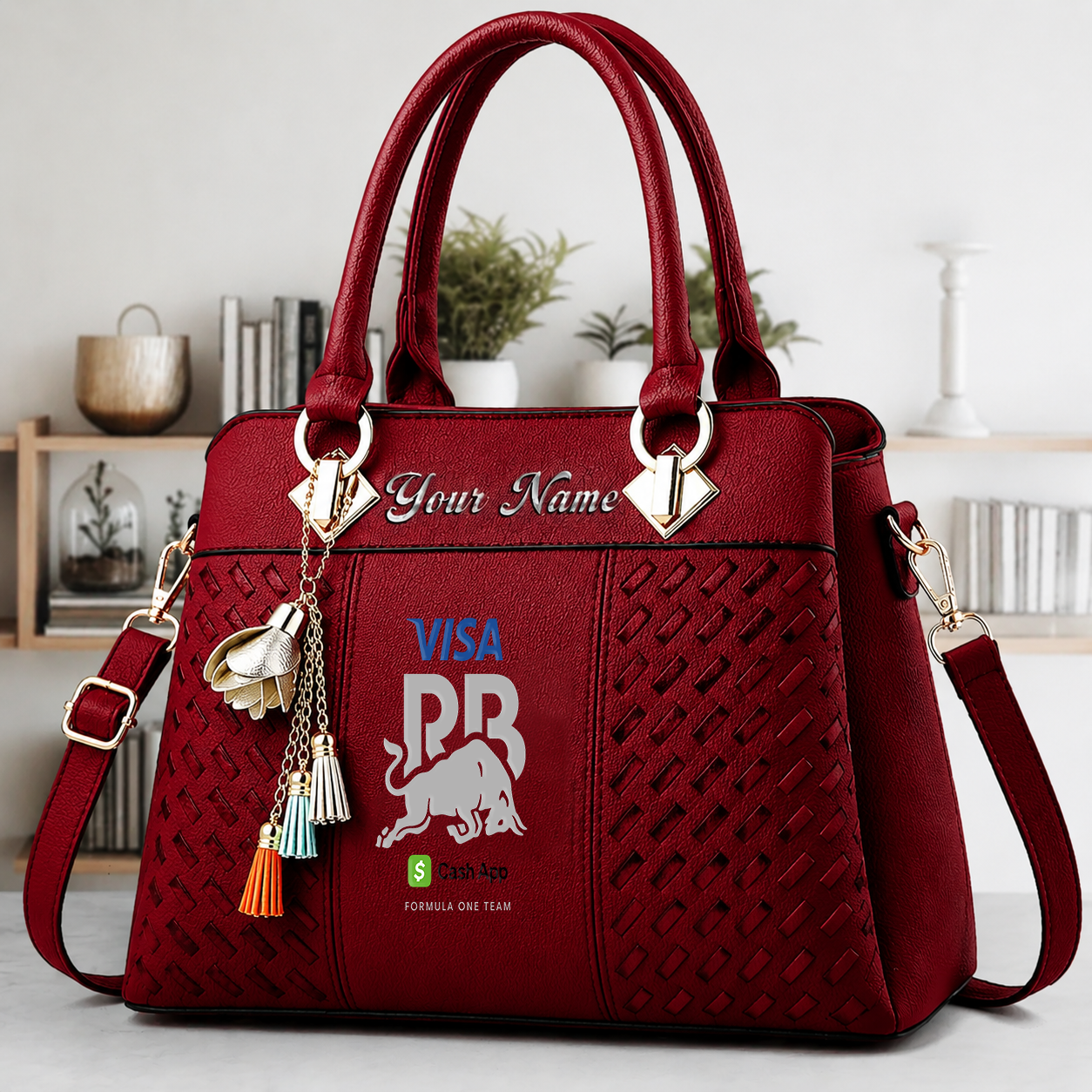 LIMITED RUN - NEW CUSTOMIZED F110 VCARB RACING BULLS LUXURY HANDBAG IN MULTIPLE COLORS