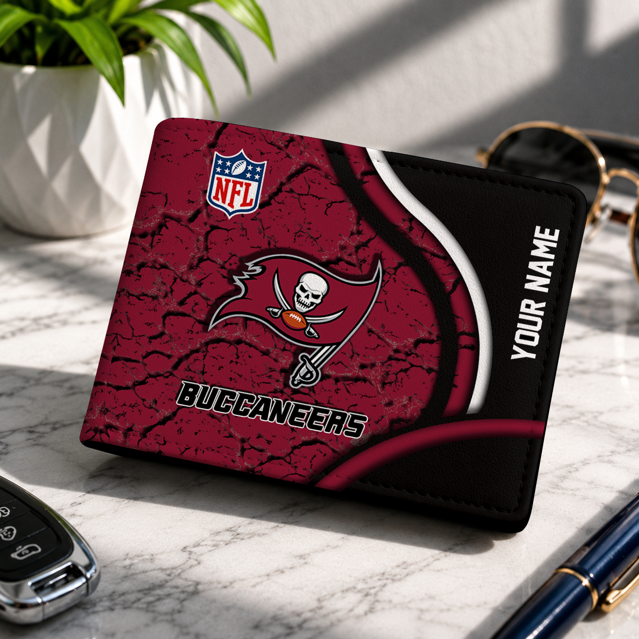 MEGA SALE - NEW CUSTOMIZED NFL10 TBB TAMPA BAY BUCCANEERS LEATHER WALLET
