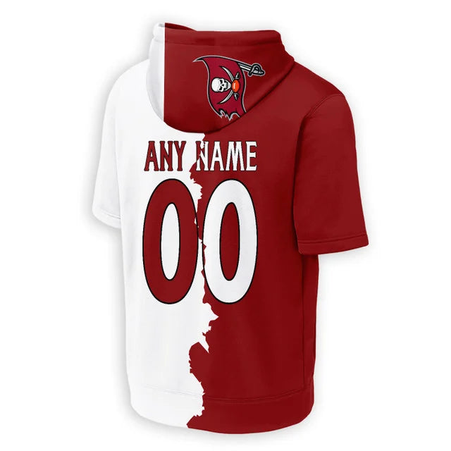 LIMITED EDITION - NEW CUSTOMIZED NFL10 TBB TAMPA BAY BUCCANEERS SHORT SLEEVE HOODIE T-SHIRT