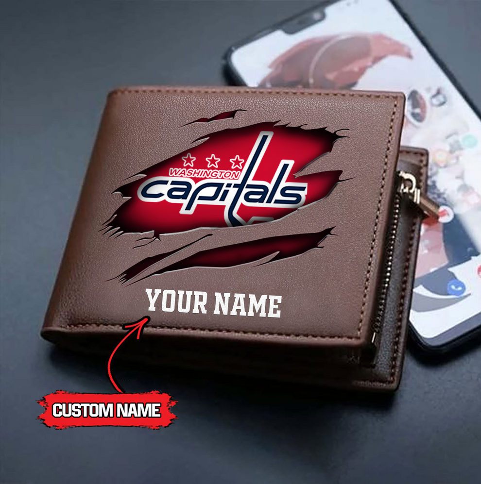 LIMITED EDITION - NEW CUSTOMIZED NHL10 WCP WASHINGTON CAPITALS LEATHER WALLET