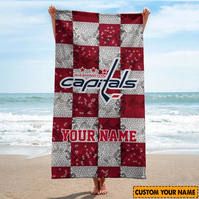 LIMITED EDITION - NEW CUSTOMIZED NHL10 WCP WASHINGTON CAPITALS BEACH TOWEL FOR FAN