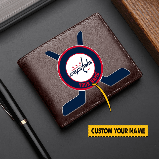LIMITED EDITION - NEW CUSTOMIZED NHL10 WCP WASHINGTON CAPITALS LEATHER WALLET