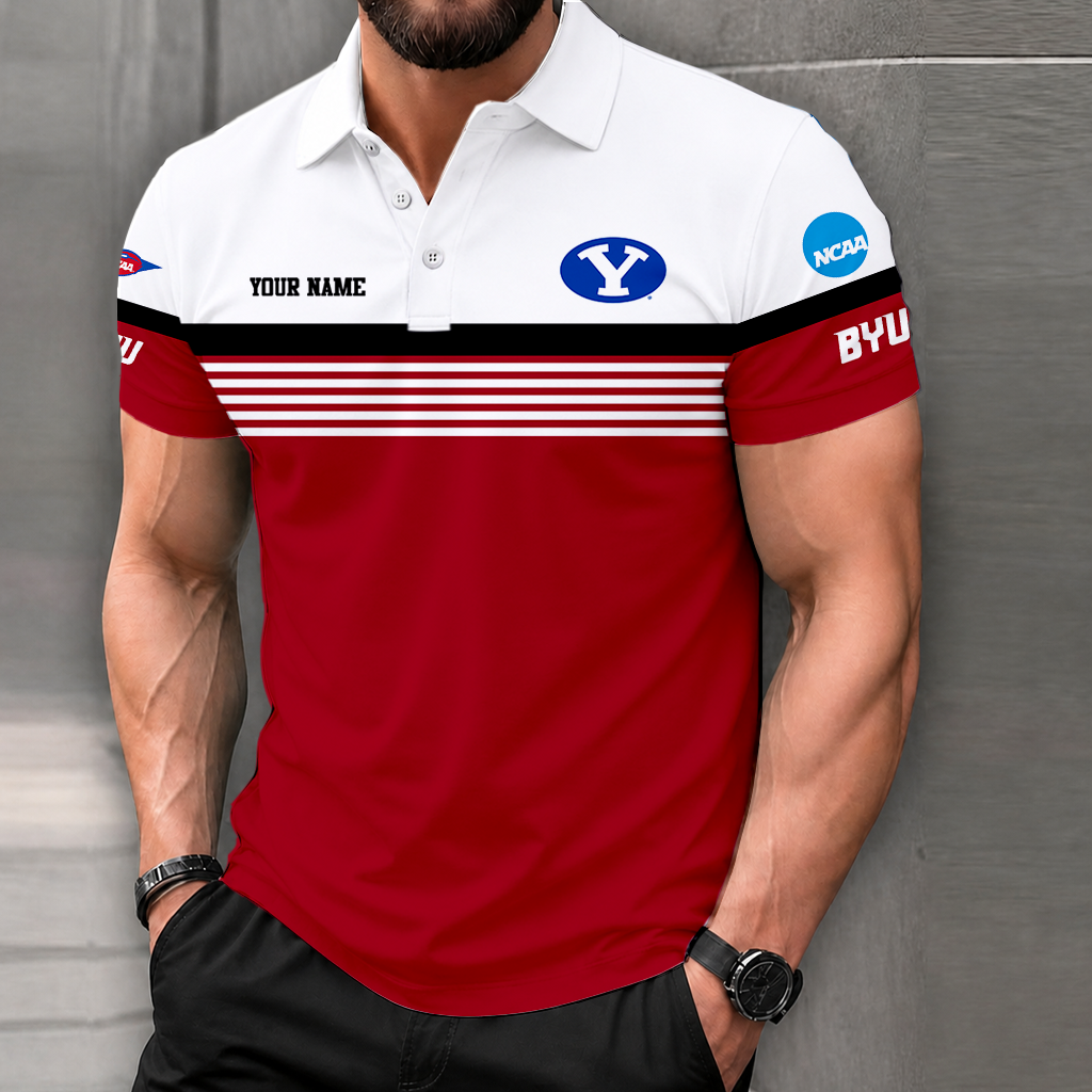 LIMITED EDITION - NEW CUSTOMIZED NCAA FBS11 BYU BYU COUGARS POLO SHIRT
