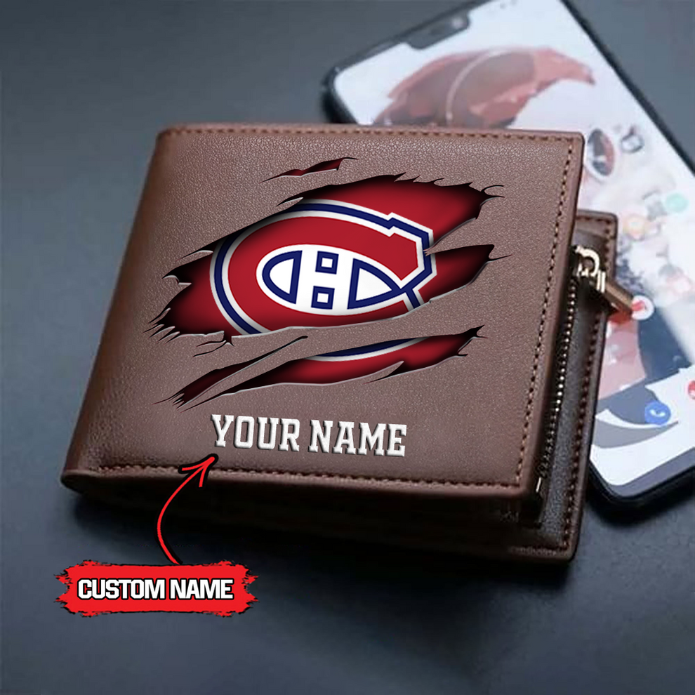 LIMITED EDITION - NEW CUSTOMIZED NHL11 MCD MONTREAL CANADIENS LEATHER WALLET