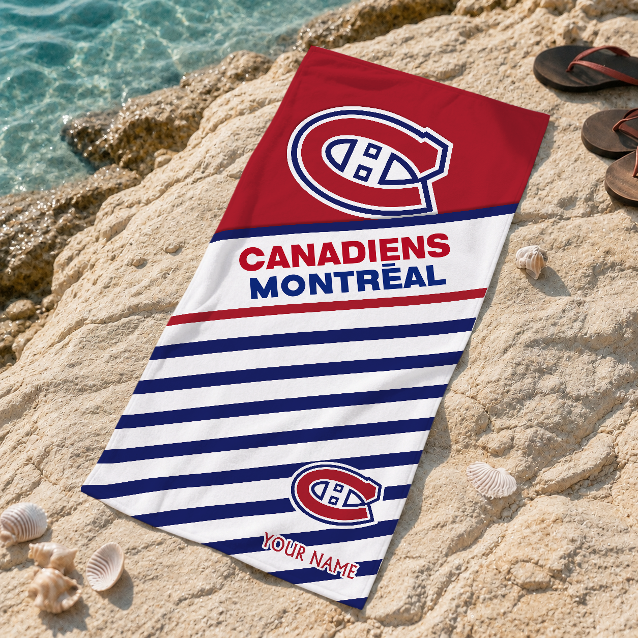 LIMITED EDITION - NEW CUSTOMIZED NHL11 MCD MONTREAL CANADIENS BEACH TOWEL