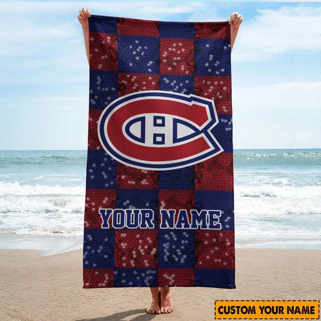 LIMITED EDITION - NEW CUSTOMIZED NHL11 MCD MONTREAL CANADIENS BEACH TOWEL FOR FAN