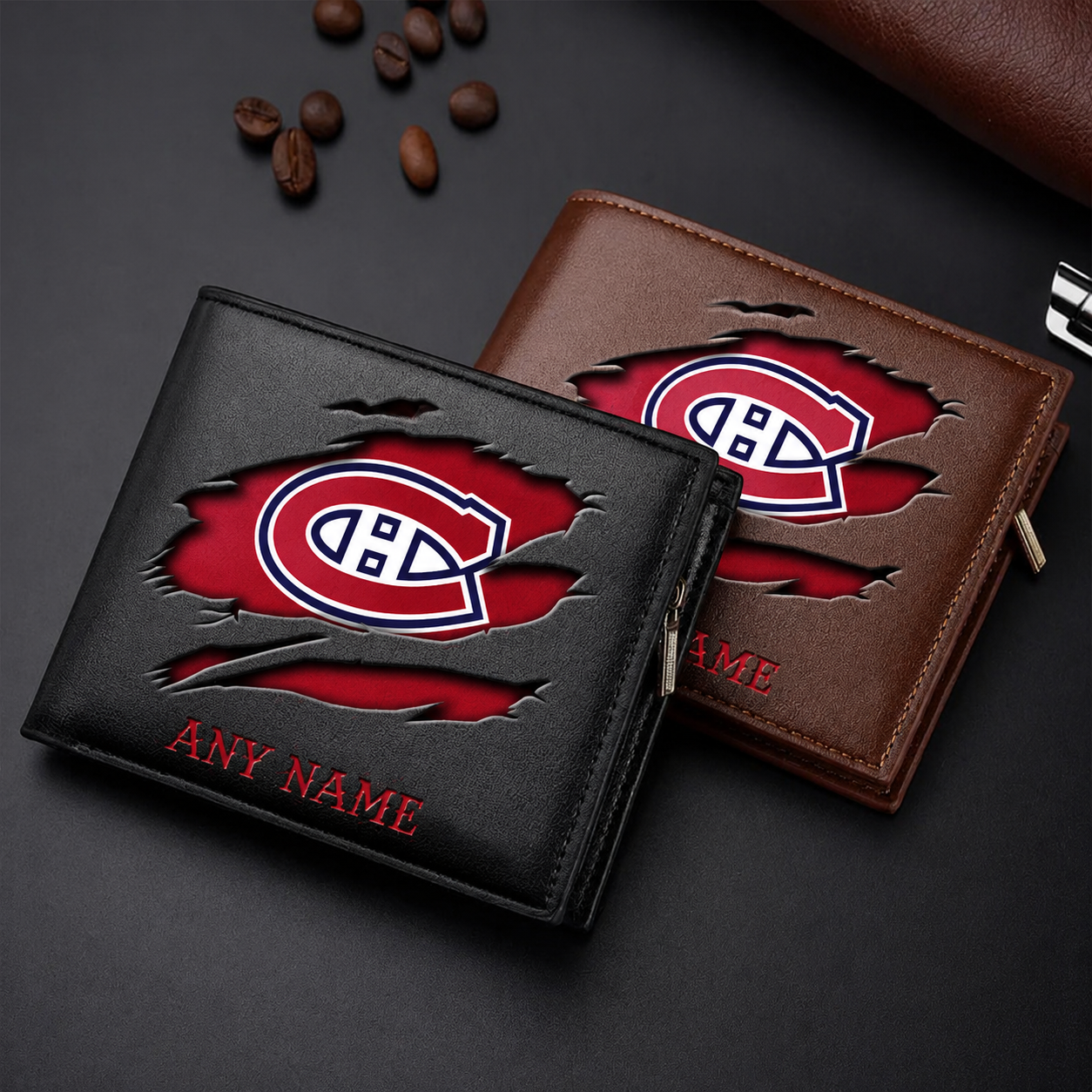 LIMITED EDITION - NEW CUSTOMIZED NHL11 MCD MONTREAL CANADIENS LEATHER WALLET