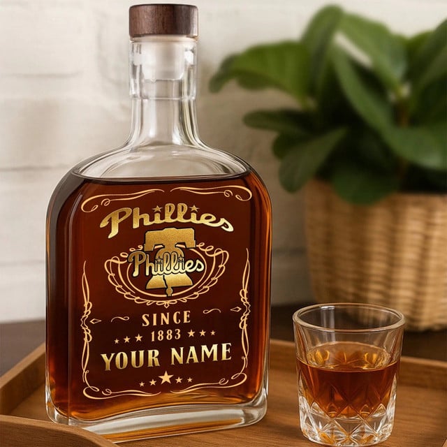 LIMITED EDITION - NEW CUSTOMIZED MLB11 PPS PHILADELPHIA PHILLIES LUXURY WHISKEY BOTTLE 450ML