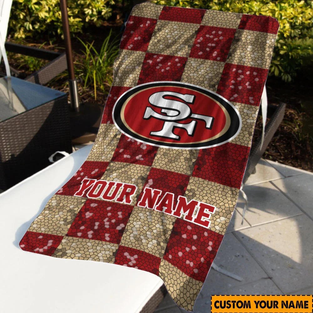 LIMITED EDITION - NEW CUSTOMIZED NFL11 SF49 SAN FRANCISCO 49ERS BEACH TOWEL