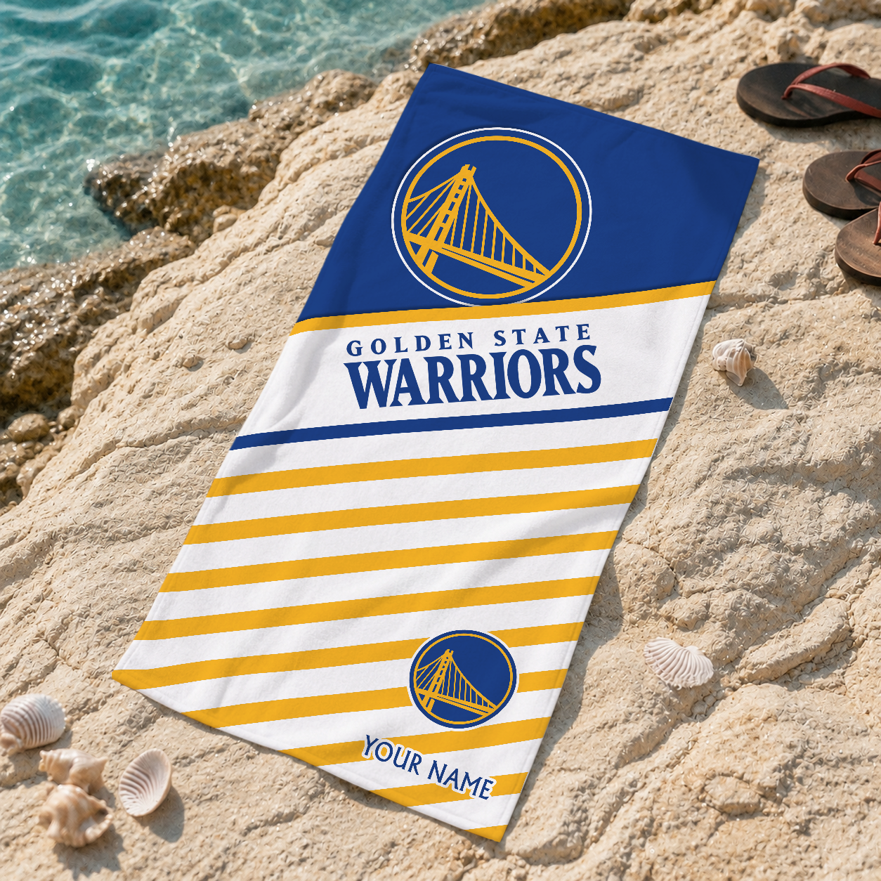 LIMITED EDITION - NEW CUSTOMIZED NBA12 GSW GOLDEN STATE WARRIORS BEACH TOWEL FOR FAN