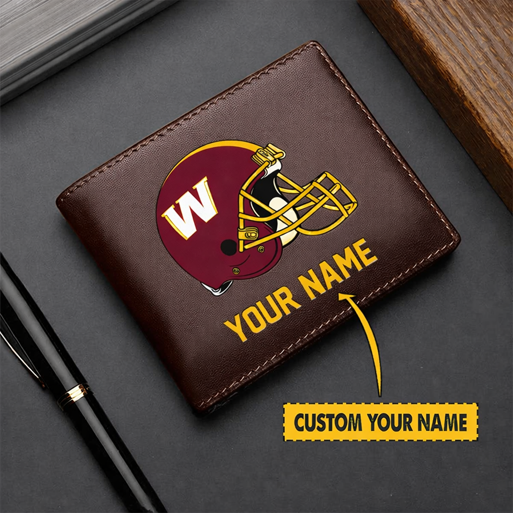 LIMITED EDITION - NEW CUSTOMIZED NFL12 WS COMMANDERS LEATHER WALLET