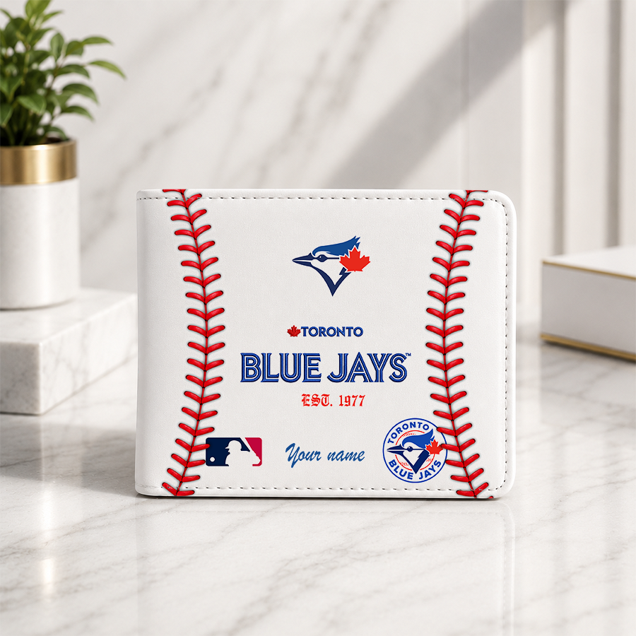 LIMITED EDITION - NEW CUSTOMIZED MLB12 TBJ TORONTO BLUE JAYS LEATHER WALLET