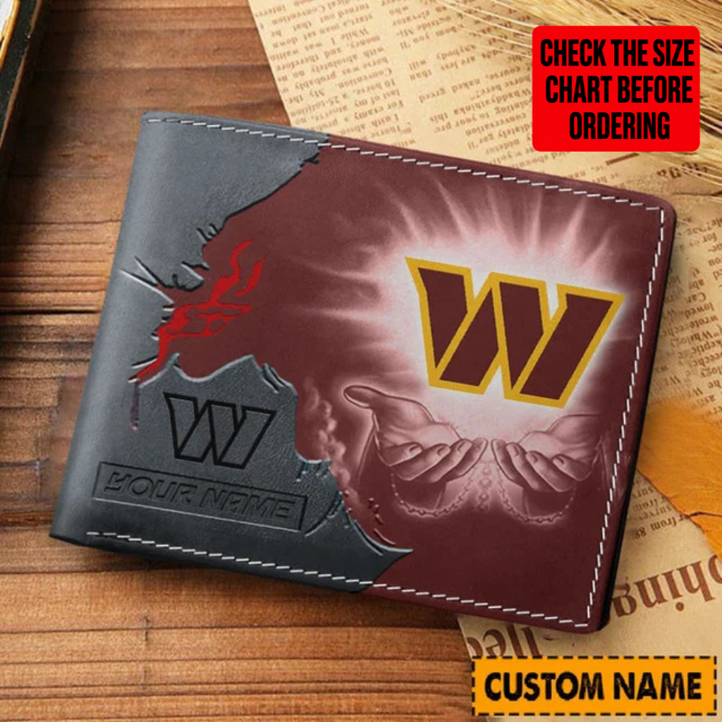 LIMITED EDITION - NEW CUSTOMIZED NFL12 WTC WASHINGTON COMMANDERS LEATHER WALLET