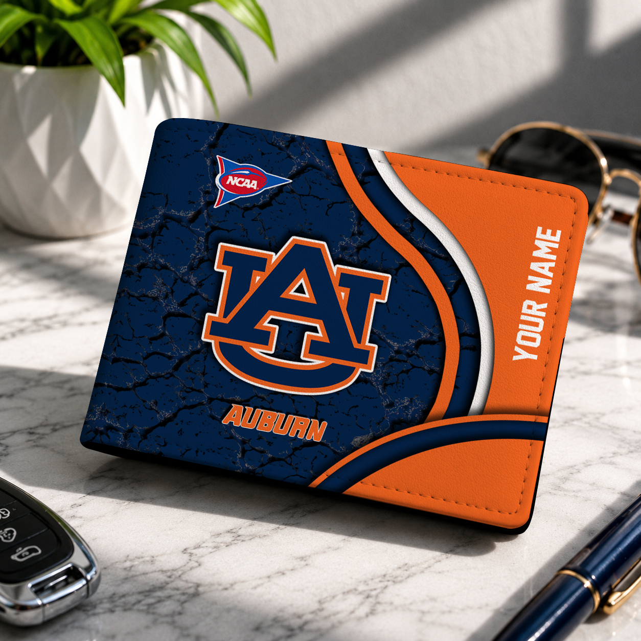 MEGA SALE - NEW CUSTOMIZED NCAA FBS13 ABT AUBURN TIGERS LEATHER WALLET