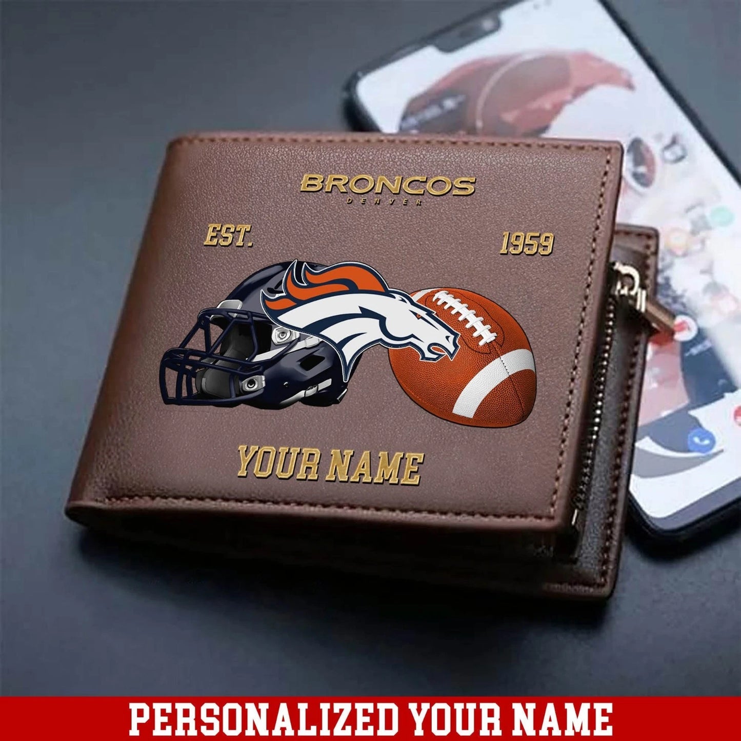 LIMITED EDITION - NEW CUSTOMIZED NFL13 DVB DENVER BRONCOS LEATHER WALLET