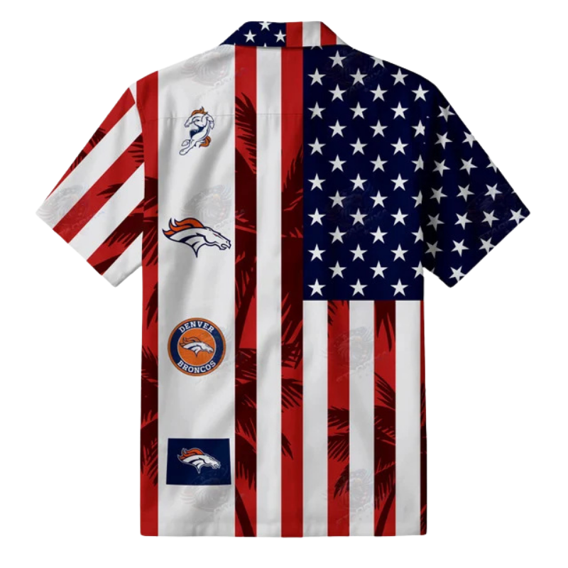 LIMITED EDITION - NEW CUSTOMIZED NFL13 DVB DENVER BRONCOS PATRIOTIC 250 USA HAWAIIAN SHIRT