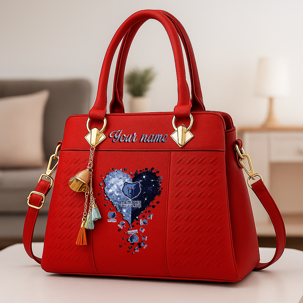 LIMITED EDITION - NEW CUSTOMIZED NBA13 MGR MEMPHIS GRIZZLIES ZIP HANDBAG MULTICOLOR