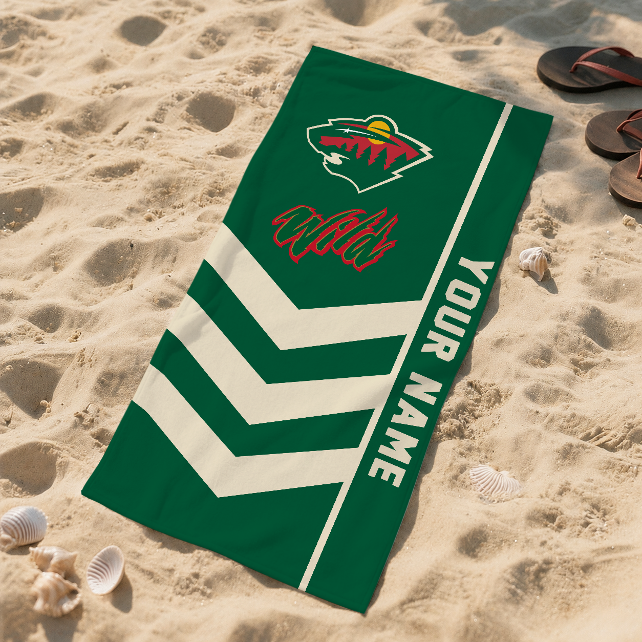SPECIAL EDITION - NEW CUSTOMIZED NHL13 MNW MINNESOTA WILD BEACH TOWEL