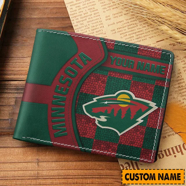 LIMITED EDITION - NEW CUSTOMIZED NHL13 MNW MINNESOTA WILD LEATHER WALLET
