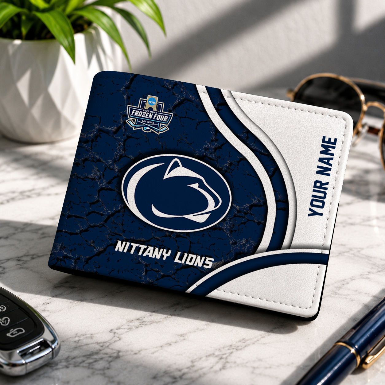 FINAL CLEARANCE - NEW CUSTOMIZED NCAA MFF13 PNL PENN STATE NITTANY LIONS LEATHER WALLET