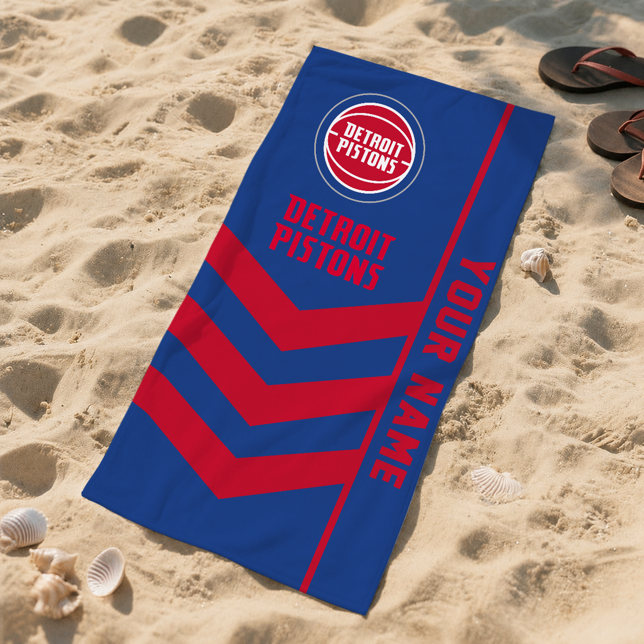 LIMITED EDITION - NEW CUSTOMIZED NBA14 DPI DETROIT PISTONS BEACH TOWEL FOR FAN