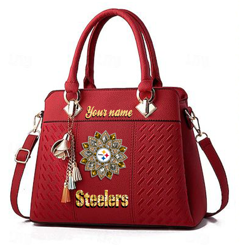 LIMITED EDITION - NEW CUSTOMIZED NFL14 PSB PITTSBURGH STEELERS WOMEN'S ZIP HANDBAG MULTICOLOR