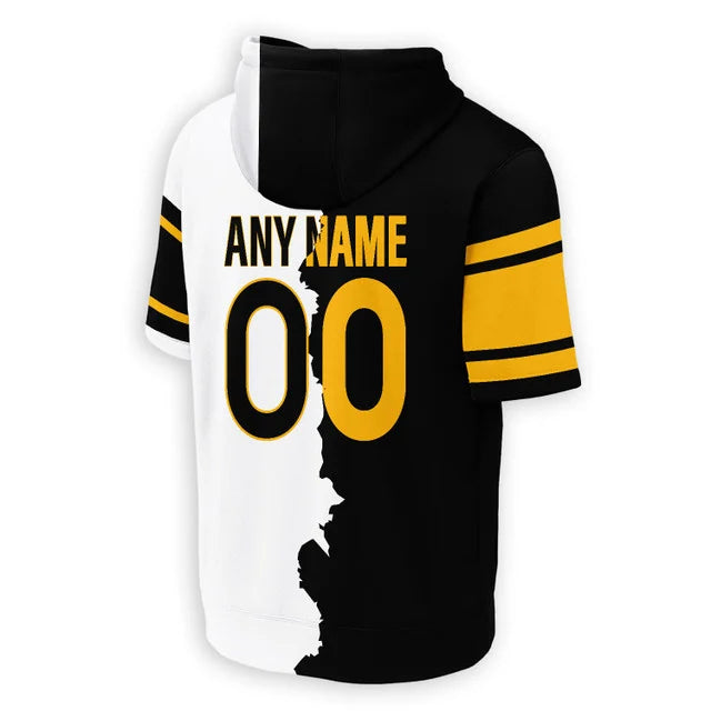 LIMITED EDITION - NEW CUSTOMIZED NFL14 PSB PITTSBURGH STEELERS SHORT SLEEVE HOODIE T-SHIRT
