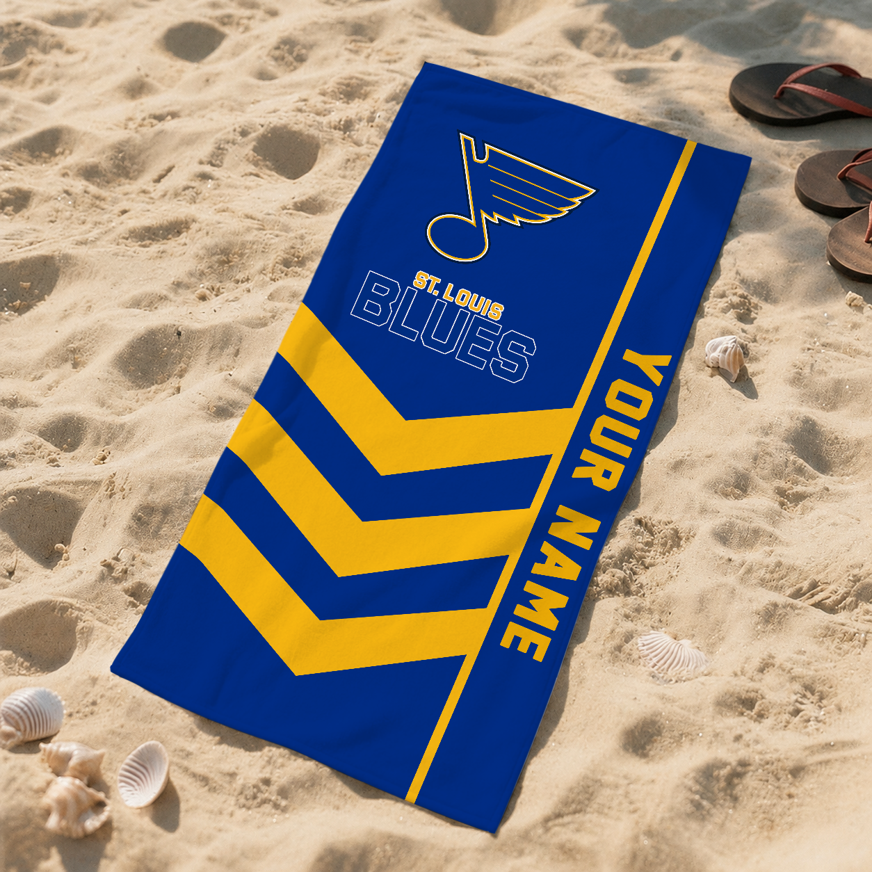 SPECIAL EDITION - NEW CUSTOMIZED NHL14 SLB ST. LOUIS BLUES BEACH TOWEL