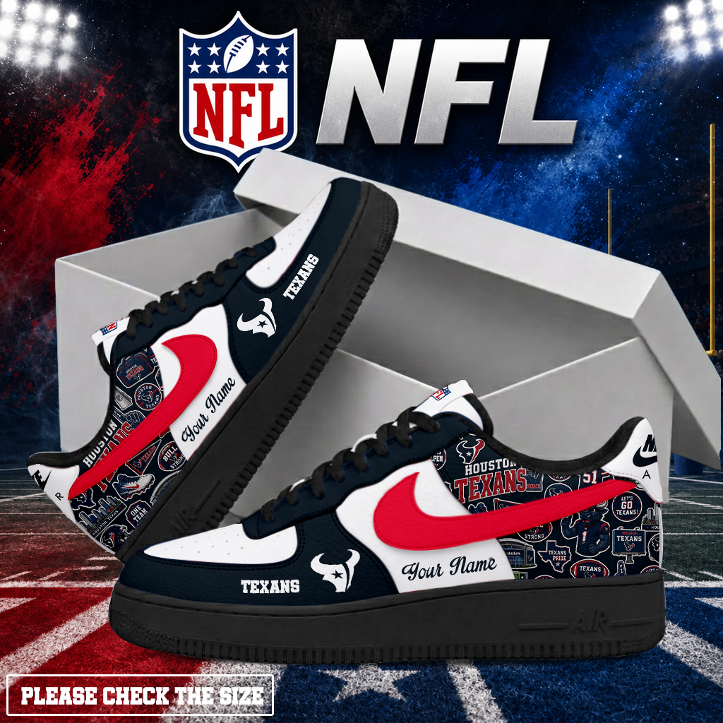 LIMITED EDITION - NEW CUSTOMIZED NFL15 HTT HOUSTON TEXANS AF1 SHOES