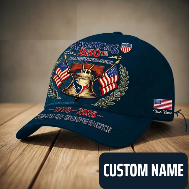 ELITE EDITION - NEW CUSTOMIZED NFL15 HTT HOUSTON TEXANS INDEPENDENCE DAY CAP