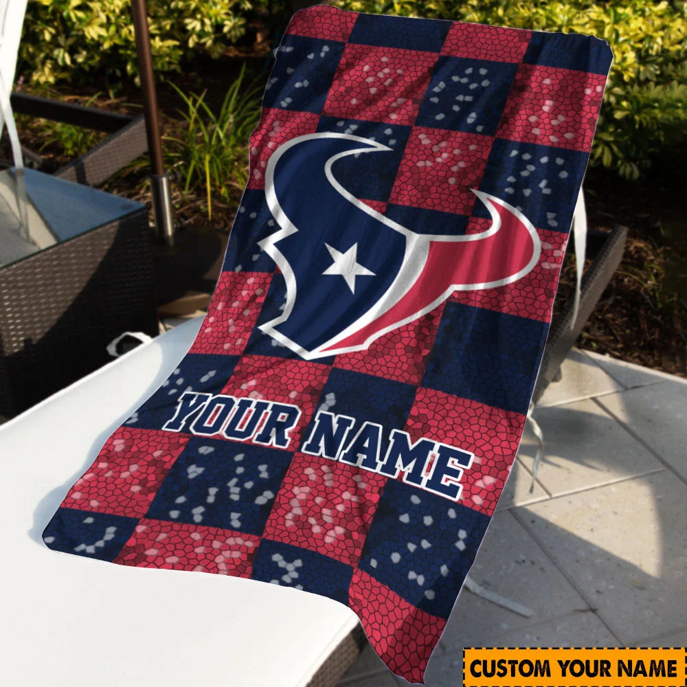 LIMITED EDITION - NEW CUSTOMIZED NFL15 HTT HOUSTON TEXANS BEACH TOWEL