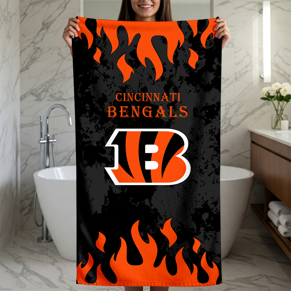 LIMITED EDITION - NEW CUSTOMIZED NFL16 CCB CINCINNATI BENGALS BEACH TOWEL FOR FAN